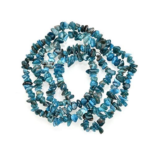 1 Strand Natural Blue Apatite Healing Gemstone Smooth Free Form 5-8mm Loose Stone Chip Beads 33 Inch for Jewelry Craft Making GZ1-26