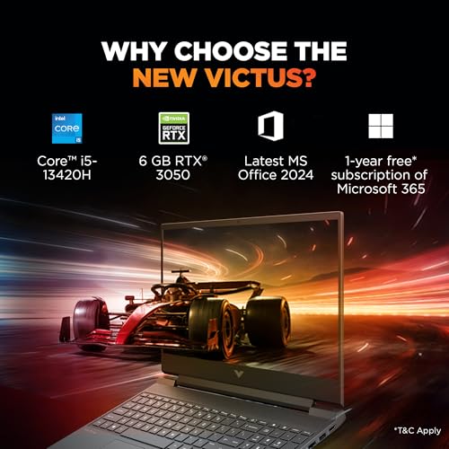 Image of HP Smartchoice Victus, 13th Gen i7-13620H, 6GB RTX 4050, 16GB DDR4(Upgradeable) 512GB SSD, 144Hz, 300nits, 15.6'' /39.6cm, Win11, Office24, Mica Silver, 2.3kg, fa2100tx, Xbox Gamepass* Gaming Laptop