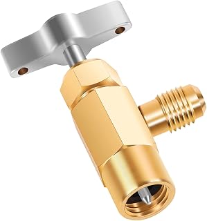 CABLEPELADO - Llave para Botella de Gas Refrigerante | Compatible con R22, R404, R407C, R32 y R410A | Válvula de Apertura en Acero Inoxidable | Herramienta de Refrigeración | Plateado