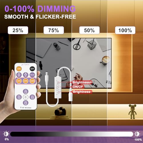 Tira LED MIWISE COB 3000K 6.1m Dimmable con Control Remoto miniatura 2