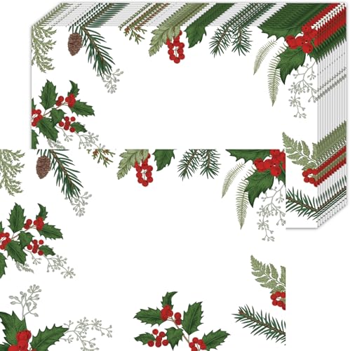 50 Stück Weihnachten Papier Platzsets, Stechpalme Einweg Platzset,...