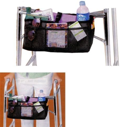 B.W. WALKER BASKET (MESH AND NYLON WITH BEVERAGE HOLDER) BY JUMBL, Black, Standard