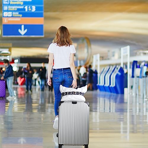 Image of Luggage Straps Bag Bungees for Add a Bag Easy to Travel Suitcase Elastic Strap Belt，Luggage Strap with Exquisite Embroidery (Blue)