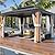 YOLENY 12' x 16' Hardtop Gazebo Ultra-Thick Columns and Beams with Wood Grain Aluminum Frame, Dual Material Double Roof, Outdoor Gazebo Pergolas with Netting and Curtains for Deck, Backyard and Patio