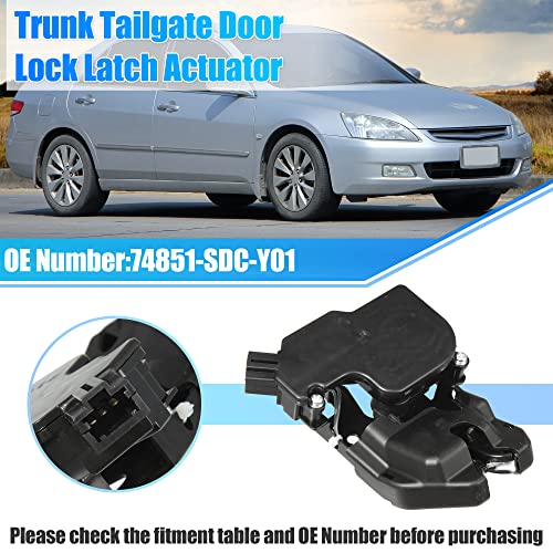 Image of X AUTOHAUX Car Rear Tailgate Latch Actuator Rear Trunk Door Lock Latch 74851-SDC-Y01 for Honda Accord 2003-2007