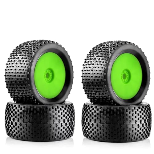 RC�^�C���J�[ For HPI For HSP Bazooka Camper For Kyosho For ZD 1/8 140mm�I�t���[�h�o�M�[�^�C���z�C�[�� 17mm�Z�p�n�u RC���[�V���O�J�[4WD�p �j�g���p(Green)