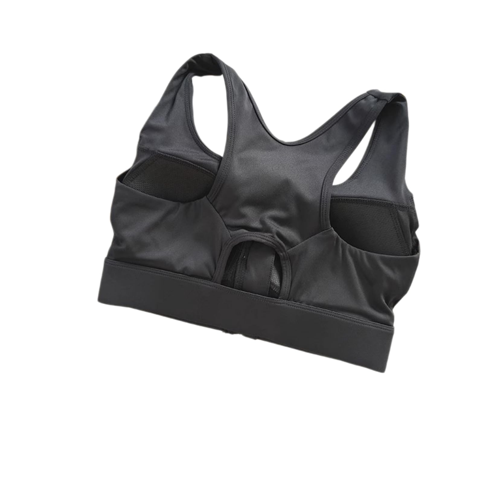 CHENSHI Sujetador Deportivo Mujer con Cremallera Frontal De Alto Impacto A Prueba Choques Top Yoga Seco Rápido para Las Mujeres-Black-s