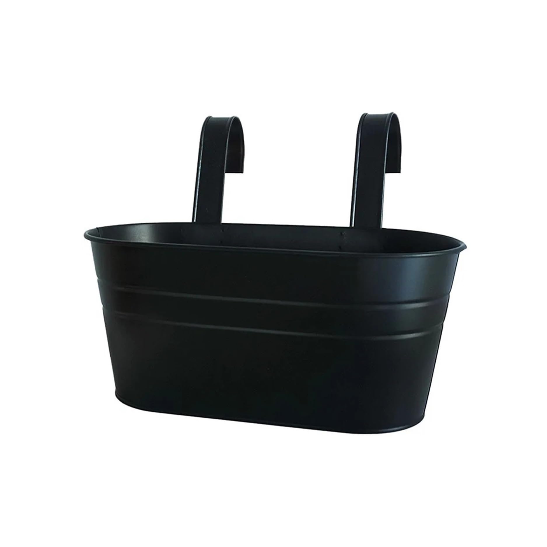Qjzkwxalmp Black-2Pcs Metal Iron Hanging Flower Pots