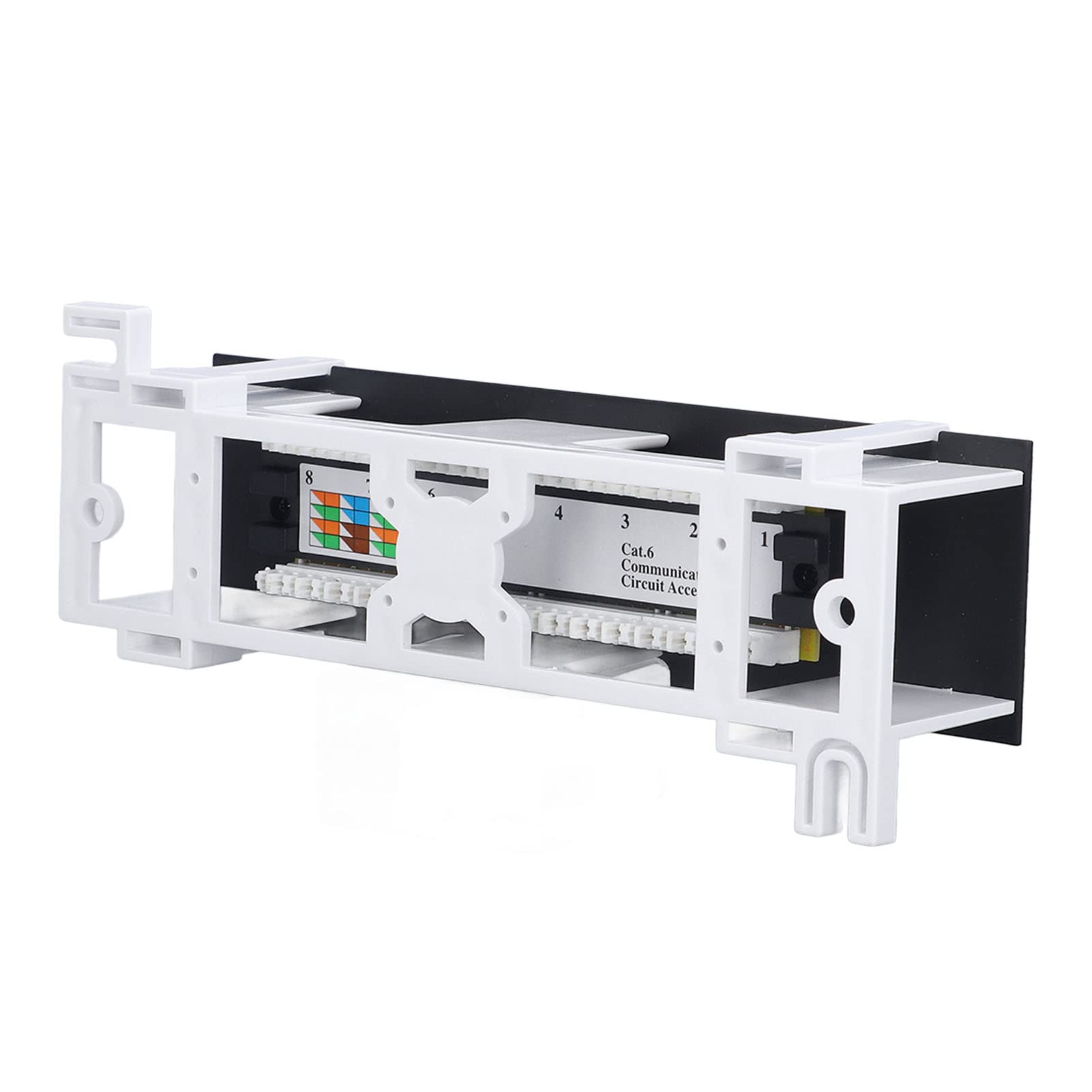 Panel de conexiones rack CAT6 de 8 puertos Jeffergarden en ABS resistente con cableado T568A B 7