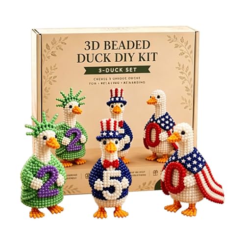 Kit de animales de perlas 3D patriótico con instrucciones para manualidades