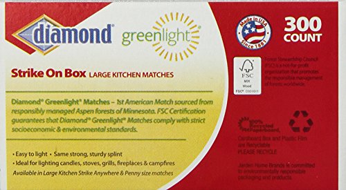 Diamond Greenlight Strike On Box Kitchen Matches, 300-Count #TOP1