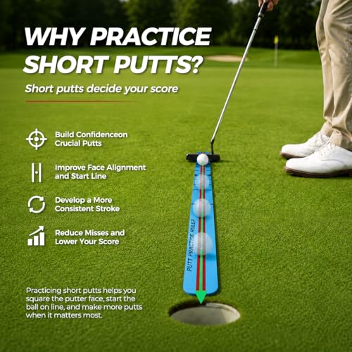 Image of Golf Putting Alignment Trainer Portable Stroke Training Aid, Start Line Control & Instant Feedback Practice Tool for Short Putts, Face Alignment Trainer for Indoor & Outdoor Use