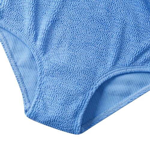 LIZENS Girls One Piece Swimwear Ribbed Swimsuit Hollow Out Color Block Tie Wrap Beach Bathing Suit for Girls4