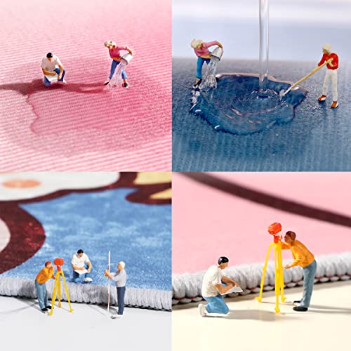 Image of wolpin Microfiber Anti-Slip Bath Mat (40 X 60 Cm) Quick Water Absorbent Diatomite Door Mat Bathmat For Home, Kitchen, Soft Cute Cat, Round, Multicolour