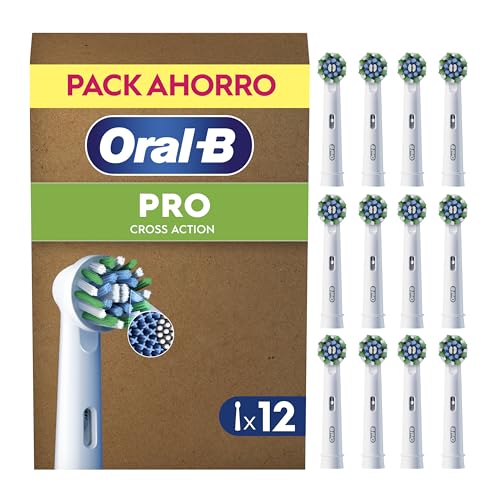 Oral-B Pro CrossAction Cabezales de Recambio Originales, Blanco, Pack de 12
