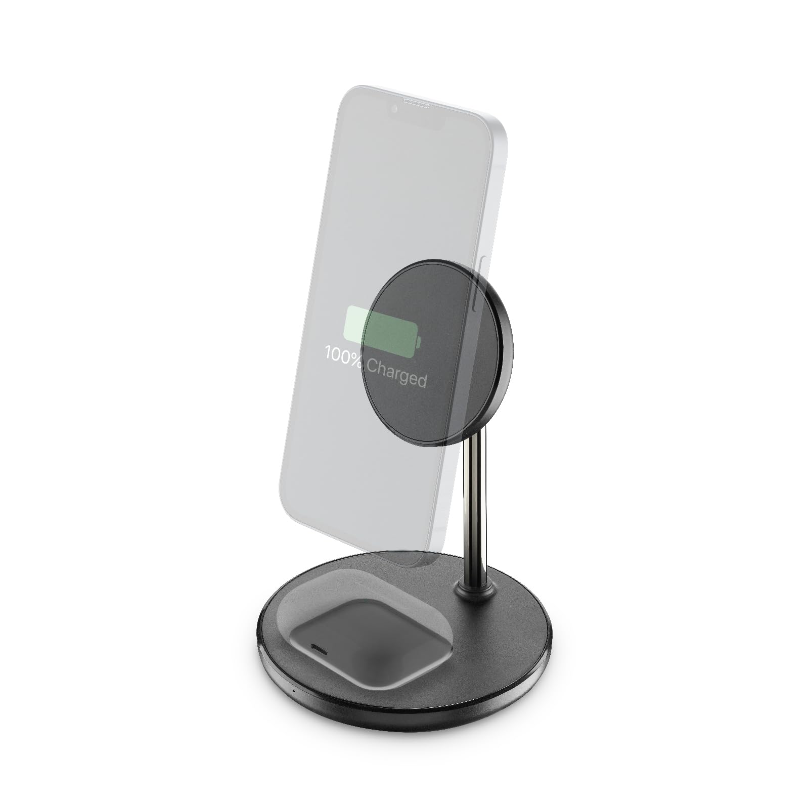 Cellularline - Mag Duo Wireless Charger - 2-in-1 Wireless-Ladestation für Apple-Geräte - Schwarz