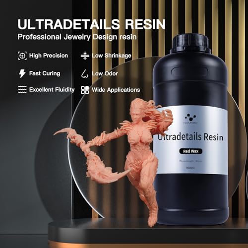 Nova3D RD1000 Ultra Precision Resin Msla Uv-Curing With High Precision, Quick Curing & Good Flow For More Lcd 3D Printer,405Nm Resin Miniatures Jewelry Design Ultra-Details Photopolymer Resin 1000G Red-Wax thumb #1