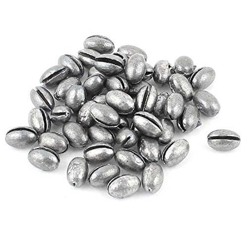 Uxcell Egg Lead Fishing Weights Sinkers, 50Pcs 0.4" X 0.2" Line Tackle Fishing Weights Oval Shape Split Shots Sinkers For Saltwater Freshwater Fishing #TOP30