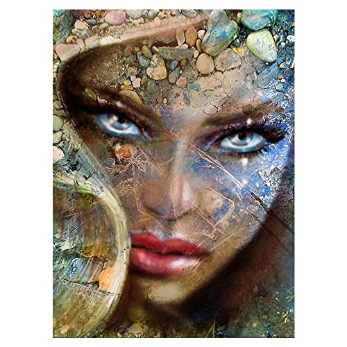 40x50CM|5D DIY Diamond Painting Strass Rond Complet Kit Abstrait, Diamant Peinture Point de Croix par Numéros Horreur, Loisirs Créatifs Adultes Kit Maison...
