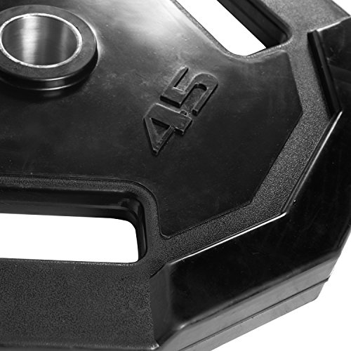 Cap Barbell 12-Sided Rubber Olympic Grip Weight Plates, Black, Single, 45 Pound #TOP1