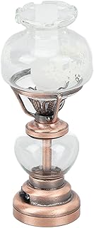 Fockety 1: 12 Dollhouse Candlestick Lamp, Miniature Dollhouse Table Lamp Dollhouse Lights Battery Operated, Mini Dollhouse Furniture Dollhouse Decoration Accessories for Dollhouse Lighting (Bronze)