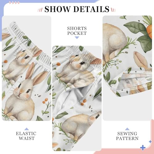 Cute Rabbits and Carrots Boys Pants for Kids Jogger Pants with Pockets S4