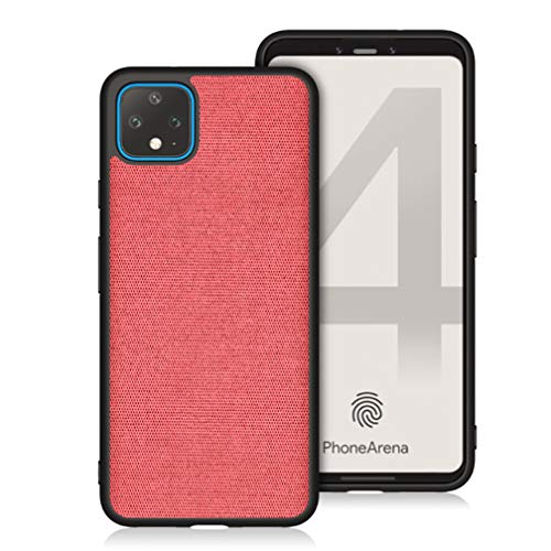 ASONRL Compatible with Google Pixel 4XL Case, Slim Cloth Fabric Hard PC Back and TPU Shock Absorption Edge Full Protection Case (Pink)