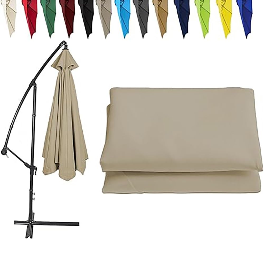 Zapasowy baldachim na 6/8 żeber 2,7 m, parasol tarasowy, okrągły, pokrowiec z tkaniny do ogrodu, basenu, balkonu, pawilonu, 3 m, zamiennik górnej pokrywy