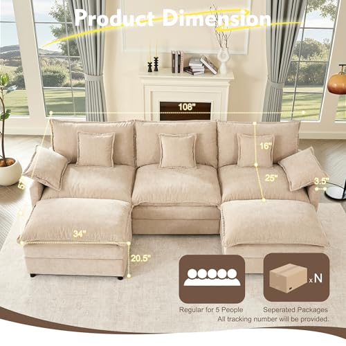 Luxury Velvet Sectional Sofa Large