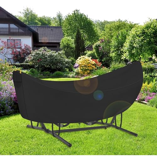 Housse de hamac d'extérieur imperméable en tissu Oxford 210D Bâche de protection coupe-vent avec cordon de serrage réglable pour support de hamac - Gris (446 x 140 x 97 cm)
