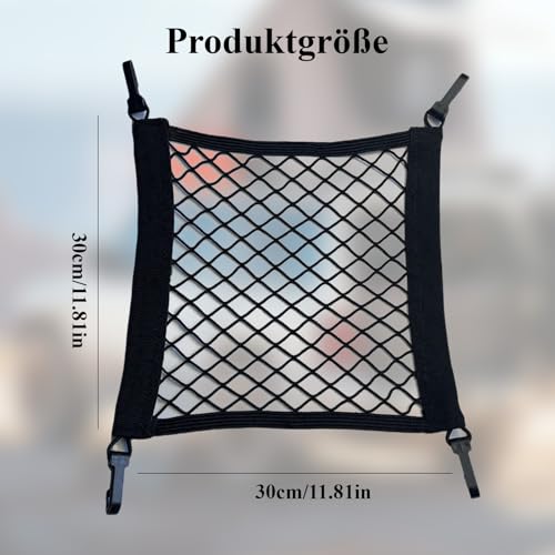 Gepäcknetz Gahrrad, Strapazierfähiges Elastisches Netz für Fahrradkorb Hinten, Fahrradkorb Netz für Fahrräder, Elektroroller und Autos, Sichere Aufbewahrungsnetz für Helme und Ausrüstung 30 x 30 cm