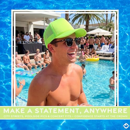 Image of Funky Junque Foam Trucker Hat, Trucker Hats for Women & Men - Blank Adjustable Snapback Mesh Back Baseball Cap