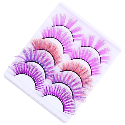 DECORNIJIA 10 piezas Pestañas Postizas Coloridas para Maquillaje Efecto Dramático y Natural para Fiesta y