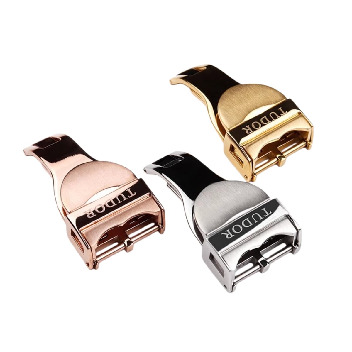 Boucle Déployante Bouclier 18mm Acier - Fermoir à Rabat Brossé, Attache Montre Flip Lock - Pièces Réparation Bracelet pour Tudor-Argenté
