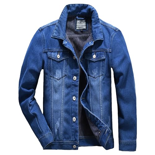 Veste en jean polaire homme veste chaude hiver trucker