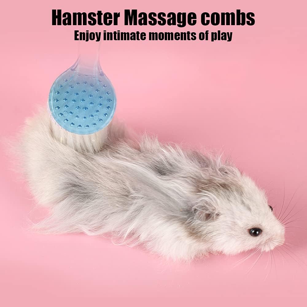 FORZENA 2PC Nail Cleaner Brush Pet Hair Comb Hamster Hair Grooming Cleaning Brushes Pet Animal Bathing Brushes for Guinea Pig Chinchilla Ferret Cleaning Tool (Blue)
