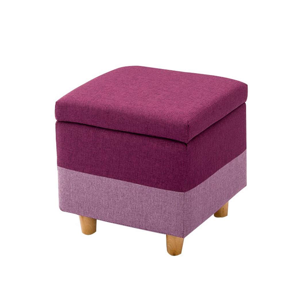 Pouf avec rangement en éponge élastique et pieds en bois stables Dunki