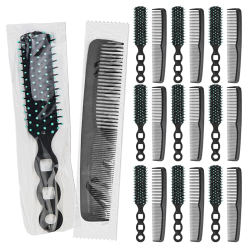 Lot de 200 peignes à cheveux noirs emballés individuellement 17,8 cm