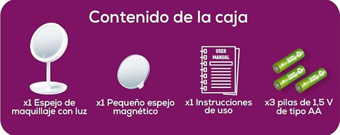 Espejo de Maquillaje Beurer BS45 LED 5X Aumento con Luz Blanca miniatura 8