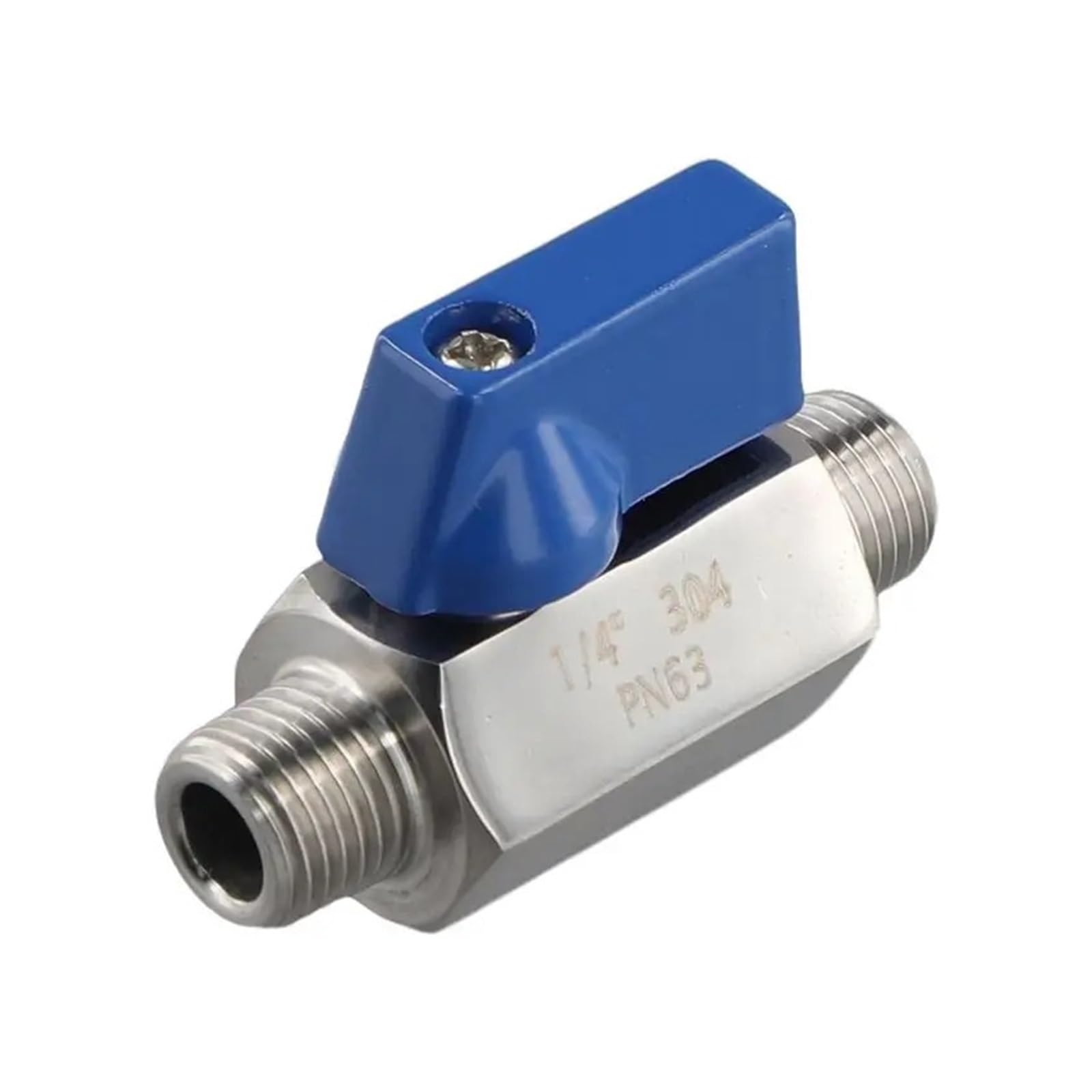 1 válvula de bola de acero inoxidable – Mini válvula de bola pequeña macho con rosca NPT de 1/4 pulgadas