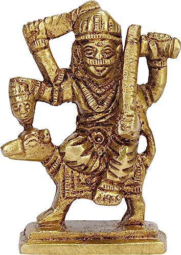 Image of Handmade Antique Brass Hindu diety bhairav Baba Idol