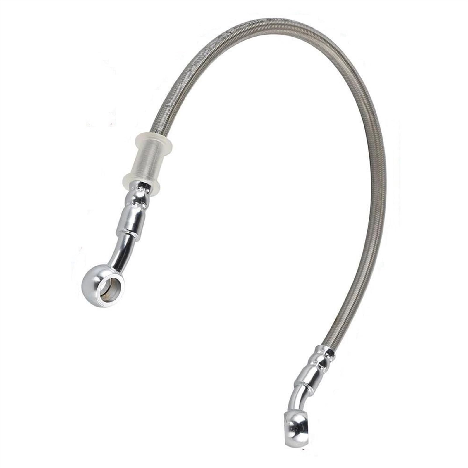 Ksxzw Silver Motorbike Part Universal Motorbike Stainless Steel Braided Pipeline 45Cm Motorcycle Brake Oil Hose Line