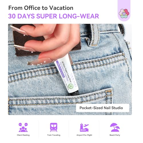 SAVILAND Solid Nail Glue Gel & Remover Kit: Press On Nail Packaging 10-Pack Travel Pocket-sized Press On Nail Tool Kit Nails Glue Long-Wear with 5s Fast Gel Nails Glues Remover