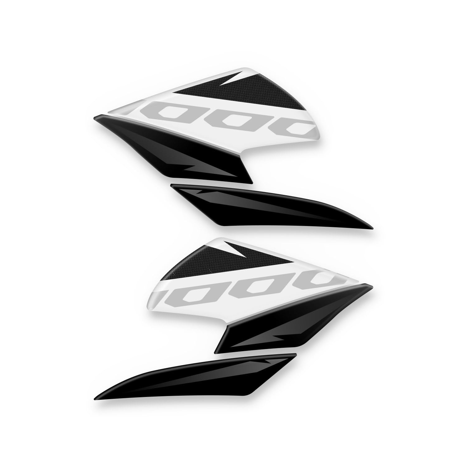 Az Graphishop Seitenaufkleber aus Harz, 3D, kompatibel mit Honda CB1000 Hornet 2025-2026, Schutz vor Stößen und Kratzern, hergestellt in Italien, L-HOR1000 (Glare White)