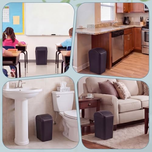 Image of Hoolerry 10 Pcs 3 Gallon /12 Liter Small Trash Can Plastic Kitchen Garbage with Lid Small Trash Bin for Bathroom Office Bedroom Kitchen Waste Outdoor