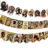 Konsait Vintage Thanksgiving Banners, Vintage Thanksgiving Decorations for Home, Retro Style Turkey Theme Thanksgiving Indoor Decor, Retro Thanksgiving Banners for Mantle