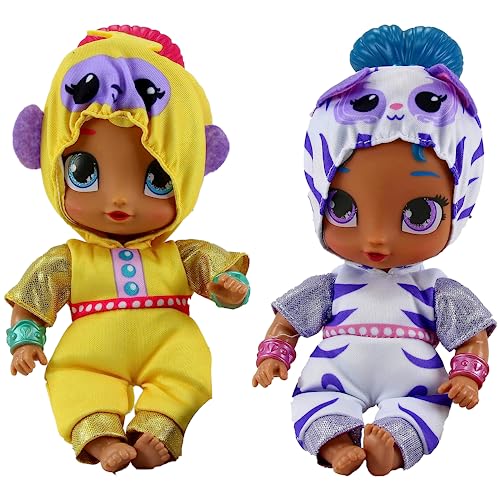 Toptoys2u Bargain Bundles Shimmer & Shine Genie Babies - Peluche súper suave de calidad de regalo de 8 pulgadas 20 cm, paquete doble – Brillo amarillo, blanco y morado