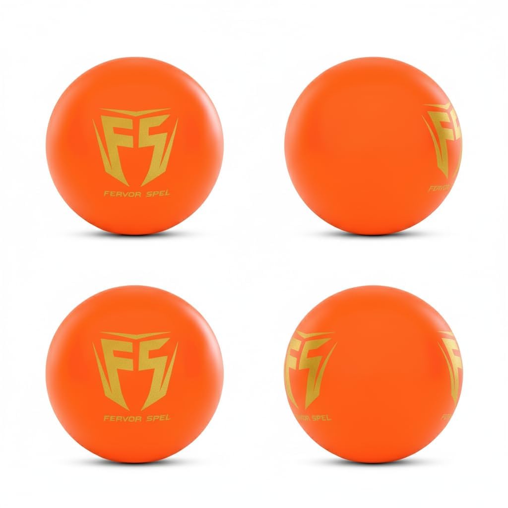 Fervor Spel FS Non Toxic Plastic Cricket Ball Red - Indoor and Outdoor Cricket Game, Heavy Plastic Ball for Cricket Drills and Bounce Practice (Pack of 6 | 50gm Per Ball, Orange) 3