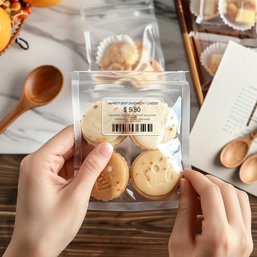 Image of NIIMBOT Thermal Label Tape 3 Rolls, Compatible with B1 B21 B31 Label Maker | Multi-Size Pack, 40x30mm White, 50x80mm Clear, 50x50mm White | for Address, Jar, Gift, Logo & File Organization Stickers
