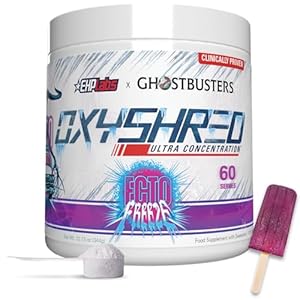 EHPlabs x Ghostbusters Frozen Empire: OxyShred Thermogenic Pre Workout Powder & Shredding Supplement. Clinically Proven, Acetyl L Carnitine, Energy Boost Drink – Ecto Freeze (Grape Lollipop), 60 Serve